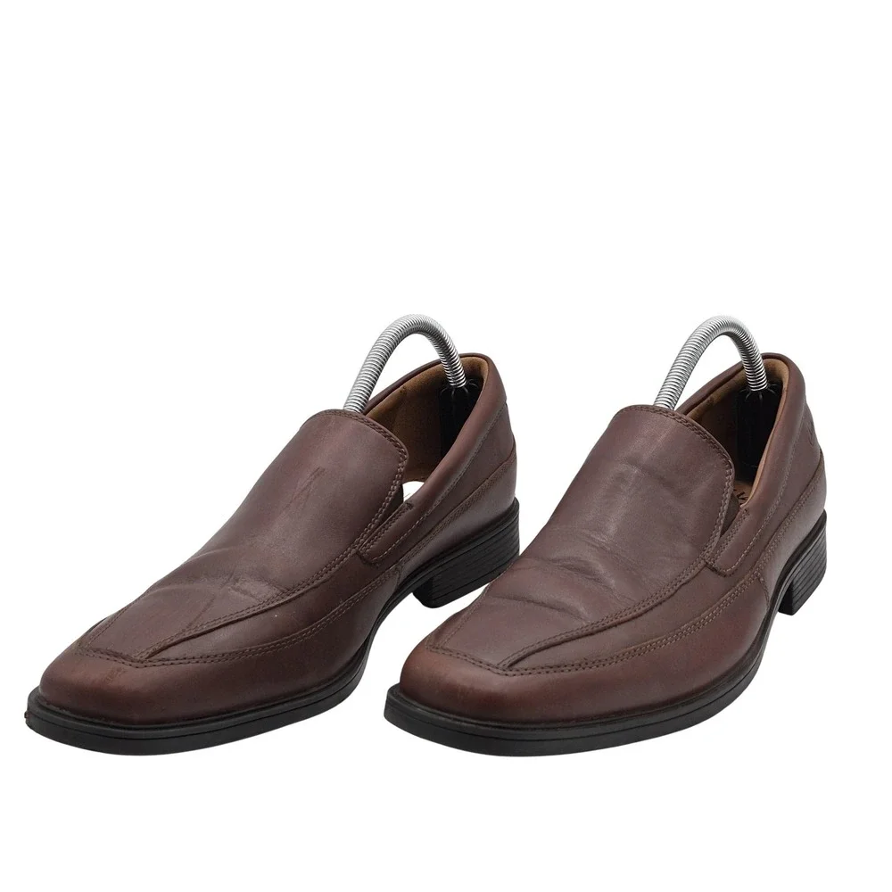Clarks Collection Shoes Mens Size 9.5 Brown Leather‎ Slip On Loafers Comfort